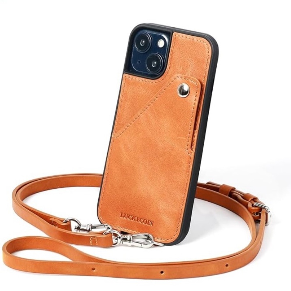 LUCKYCOIN Crossbody Wallet Phone Case Compatible With IPhone 13 Mini 5.4 In